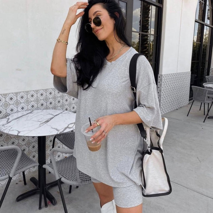 Gabrielle – Women’s Lounge Set with Biker Shorts