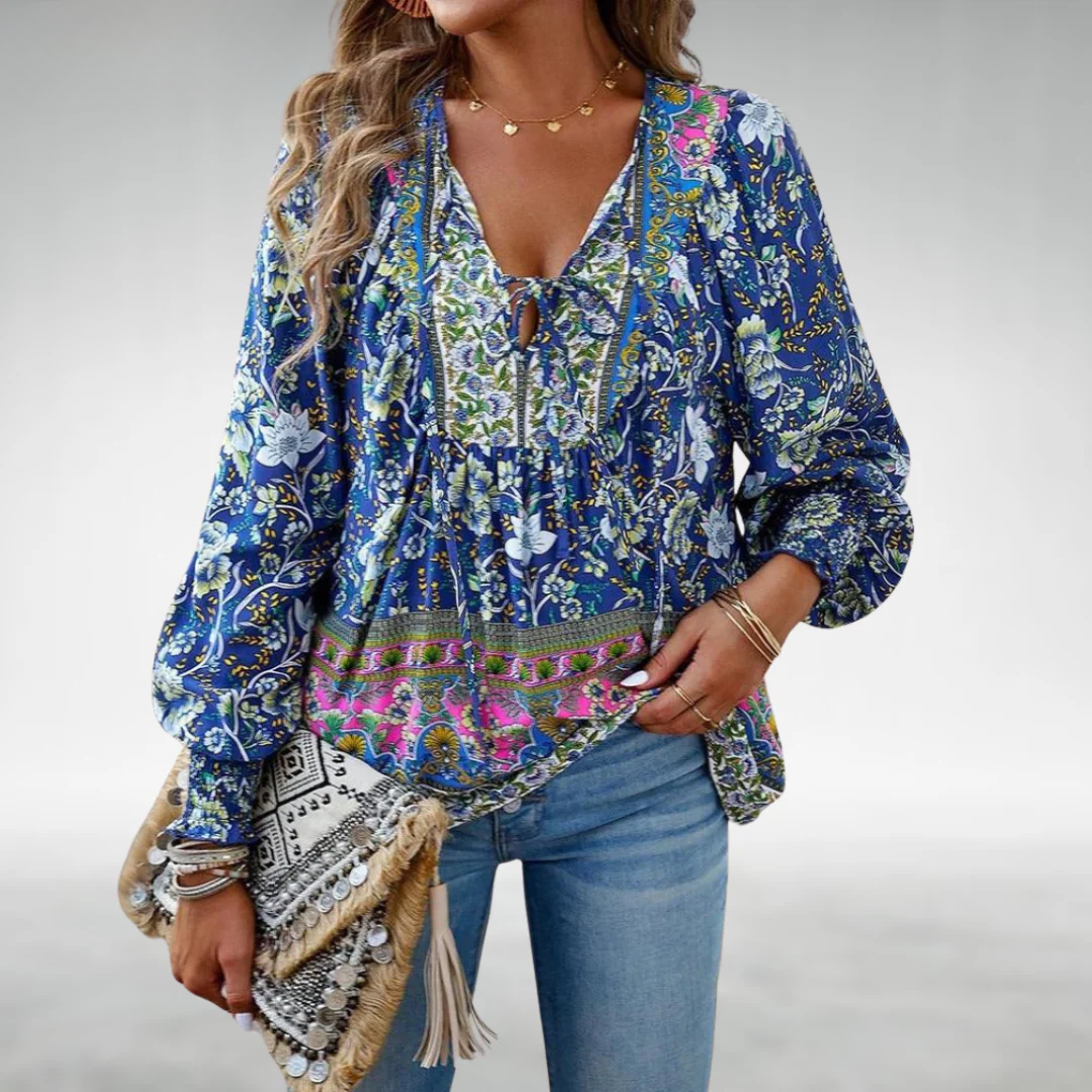 Gwenn – Boho Floral Women’s Blouse