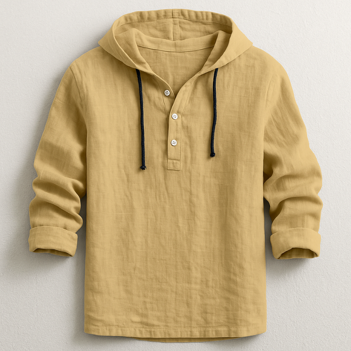 Isaac – Lightweight Men’s Cotton-Linen Hoodie Shirt