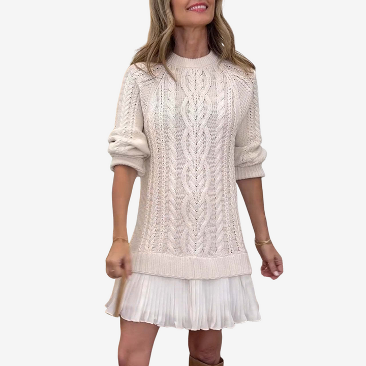 Flaire – Braided Knit Women’s Midi Dress