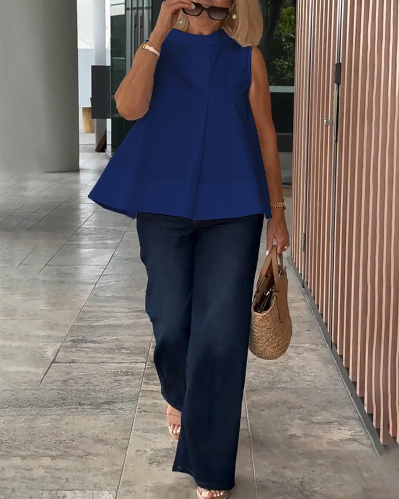 Dana – Sleeveless Solid Colour Blouse for Women