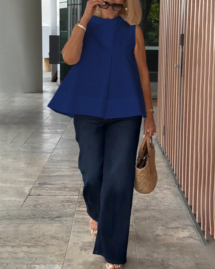 Dana – Sleeveless Solid Colour Blouse for Women