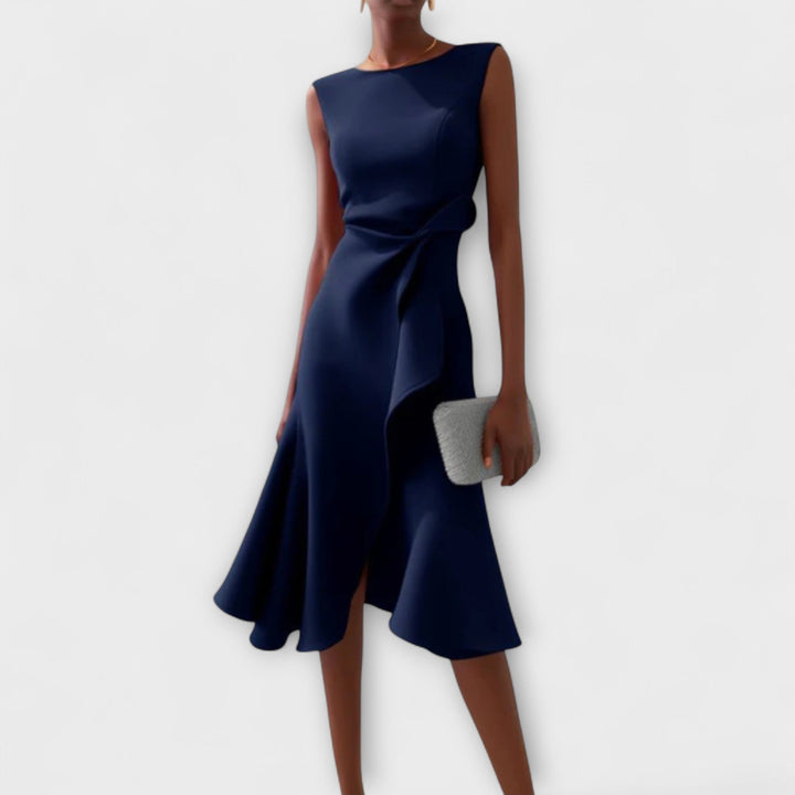 Coleen – Draped Asymmetric Women’s Midi Dress