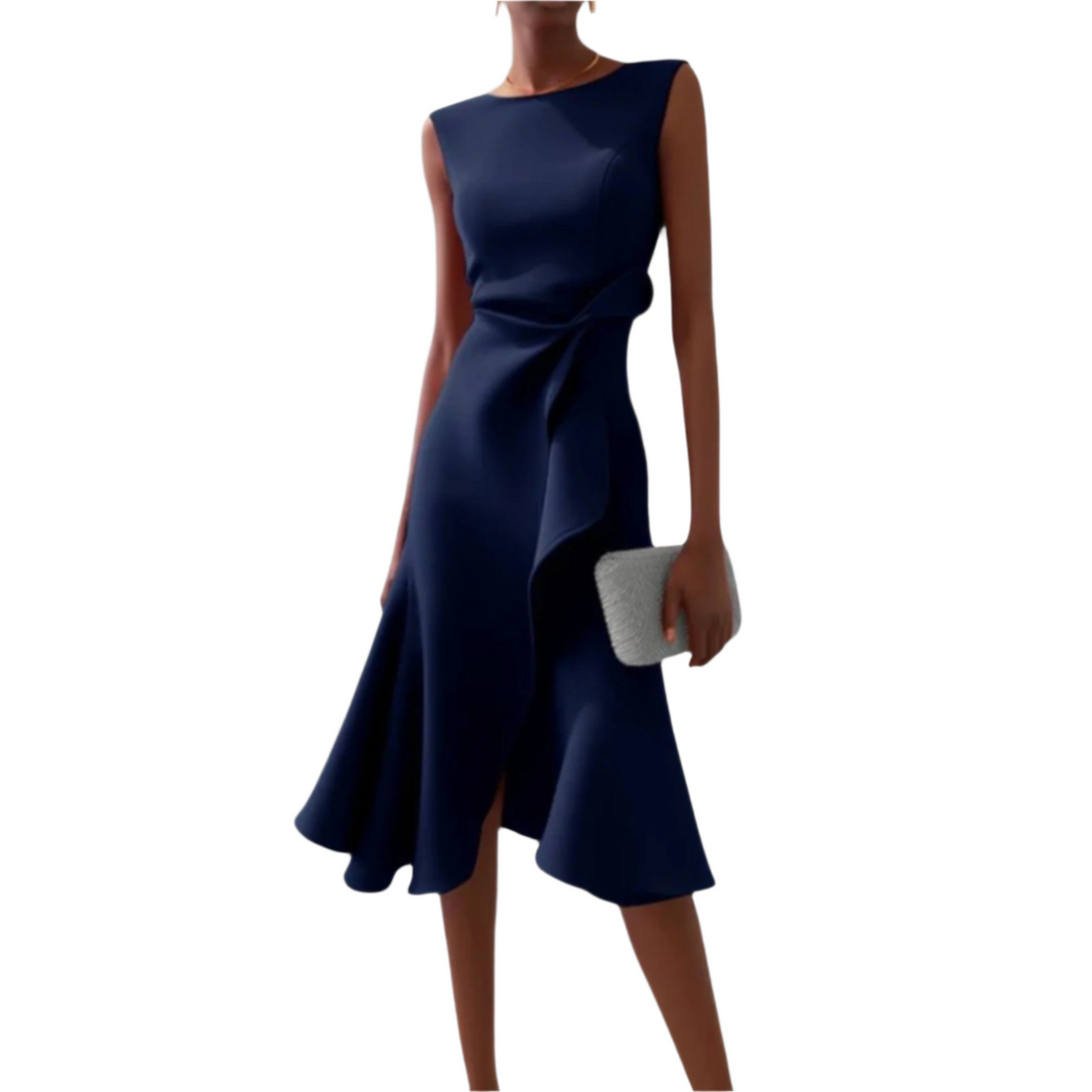 Coleen – Draped Asymmetric Women’s Midi Dress