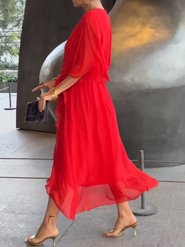 Gianna – Flowy V-Neck Women’s Chiffon Dress
