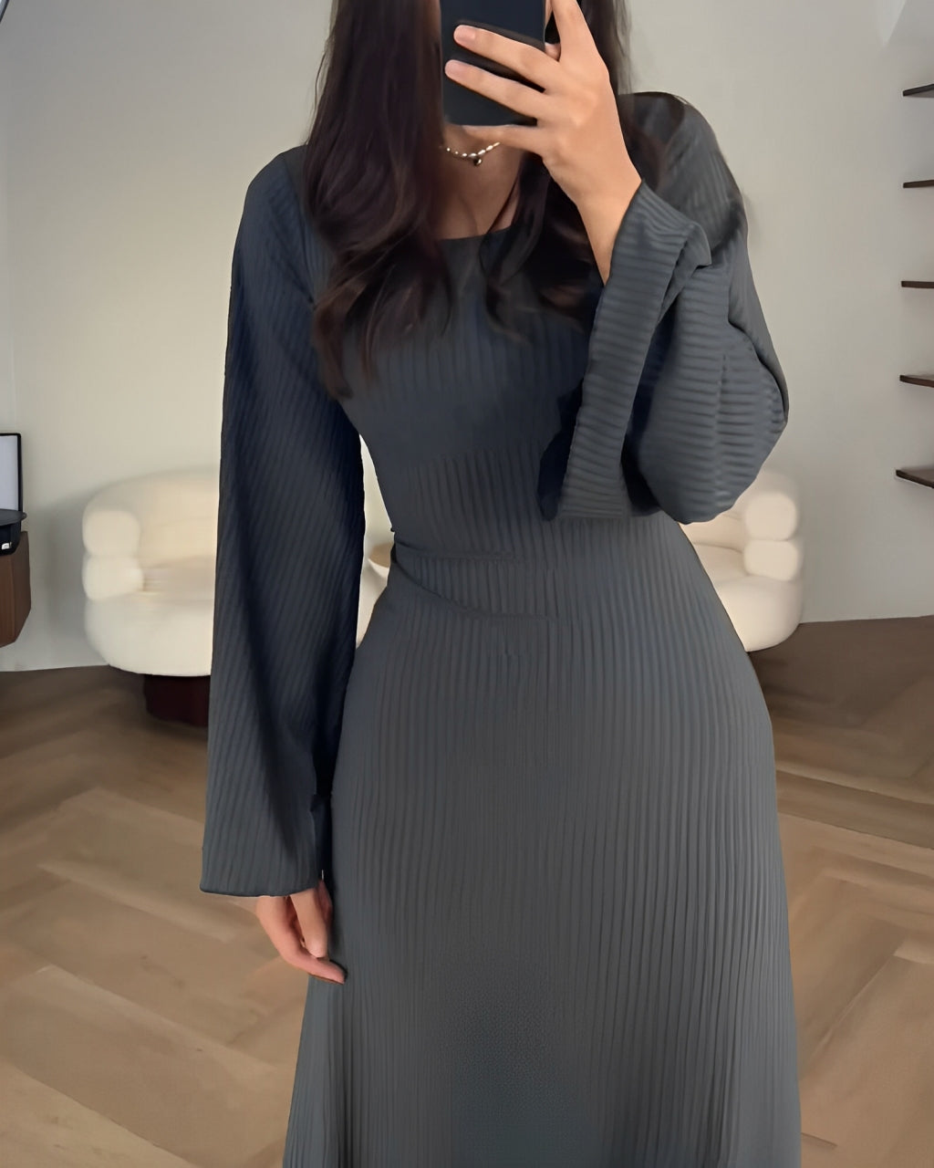 Lena – Patchwork Women’s Long Sleeve Dress