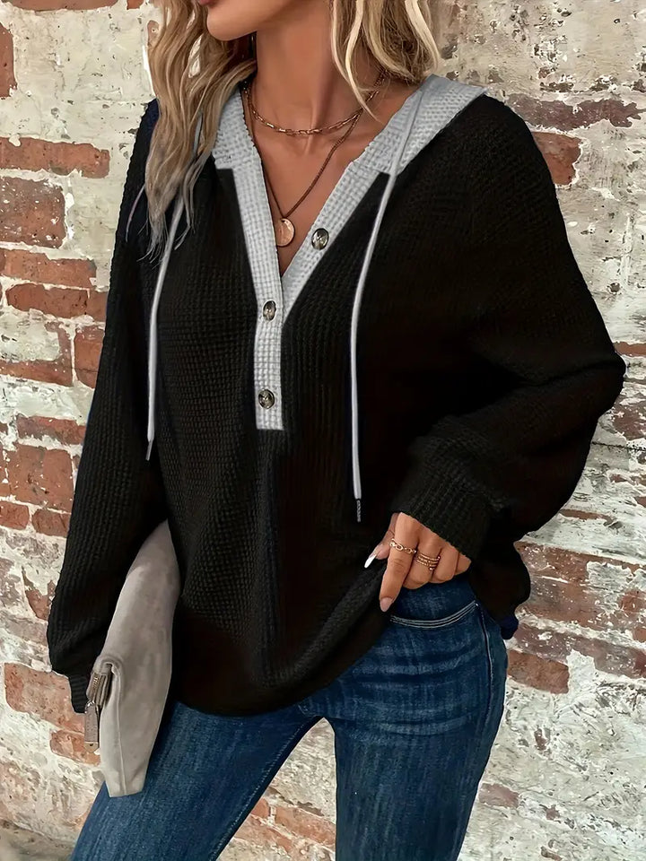 Fiora – Waffle-Knit Women’s Cozy Hoodie