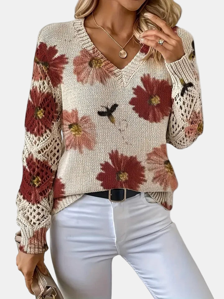 Maha – Lightweight Women’s Floral Knit Cardigan