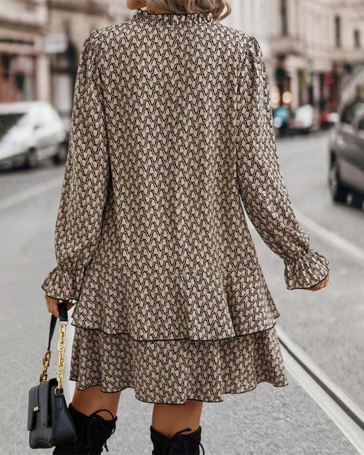 Lina – Geometric Pattern Dress for Women
