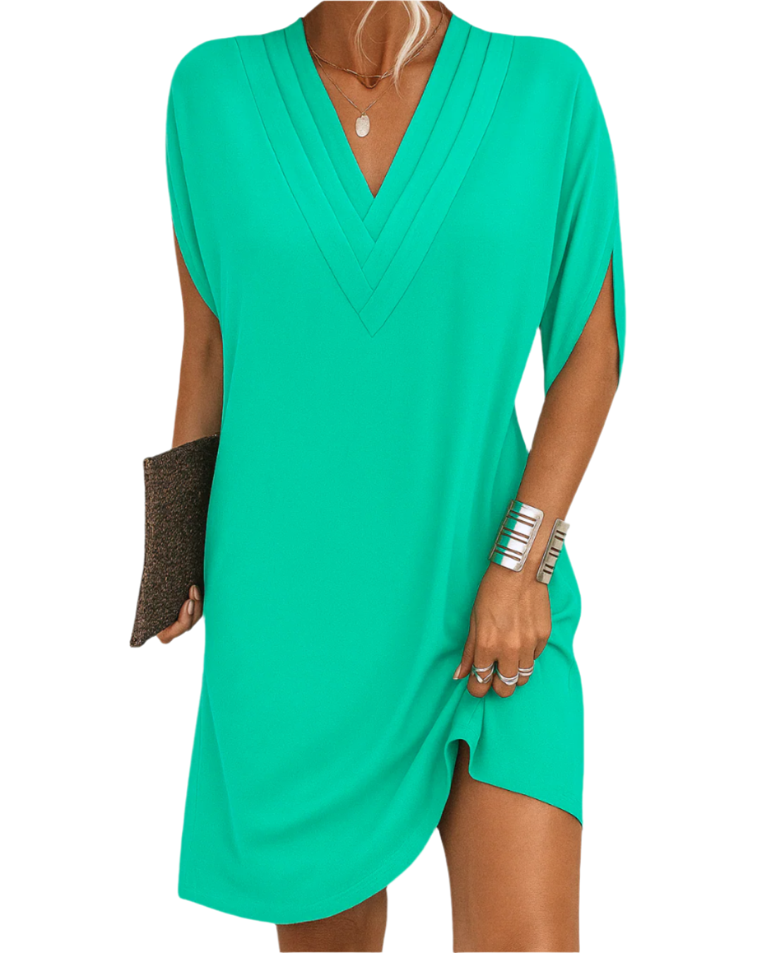 Hannah – Flowy V-Neck Women’s Shift Dress