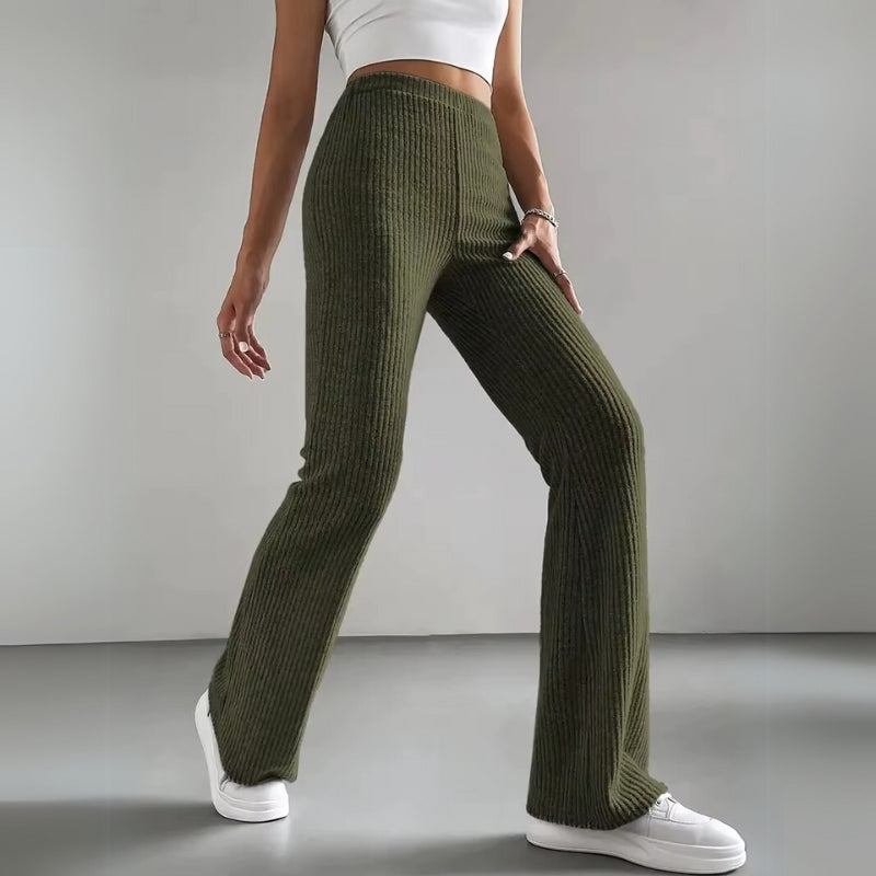 Acadia – Ribbed Knit Flare Pants for Women