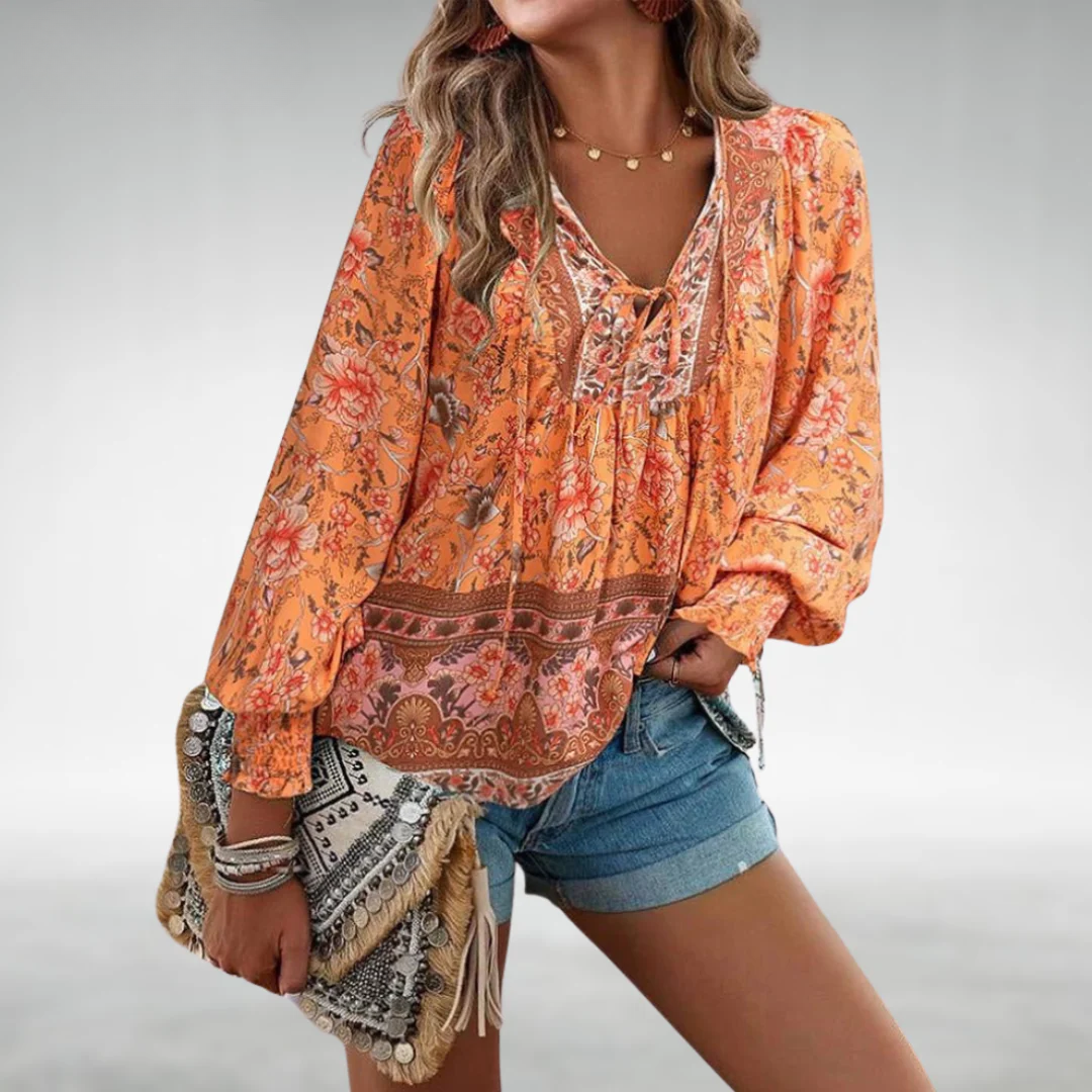 Gwenn – Boho Floral Women’s Blouse