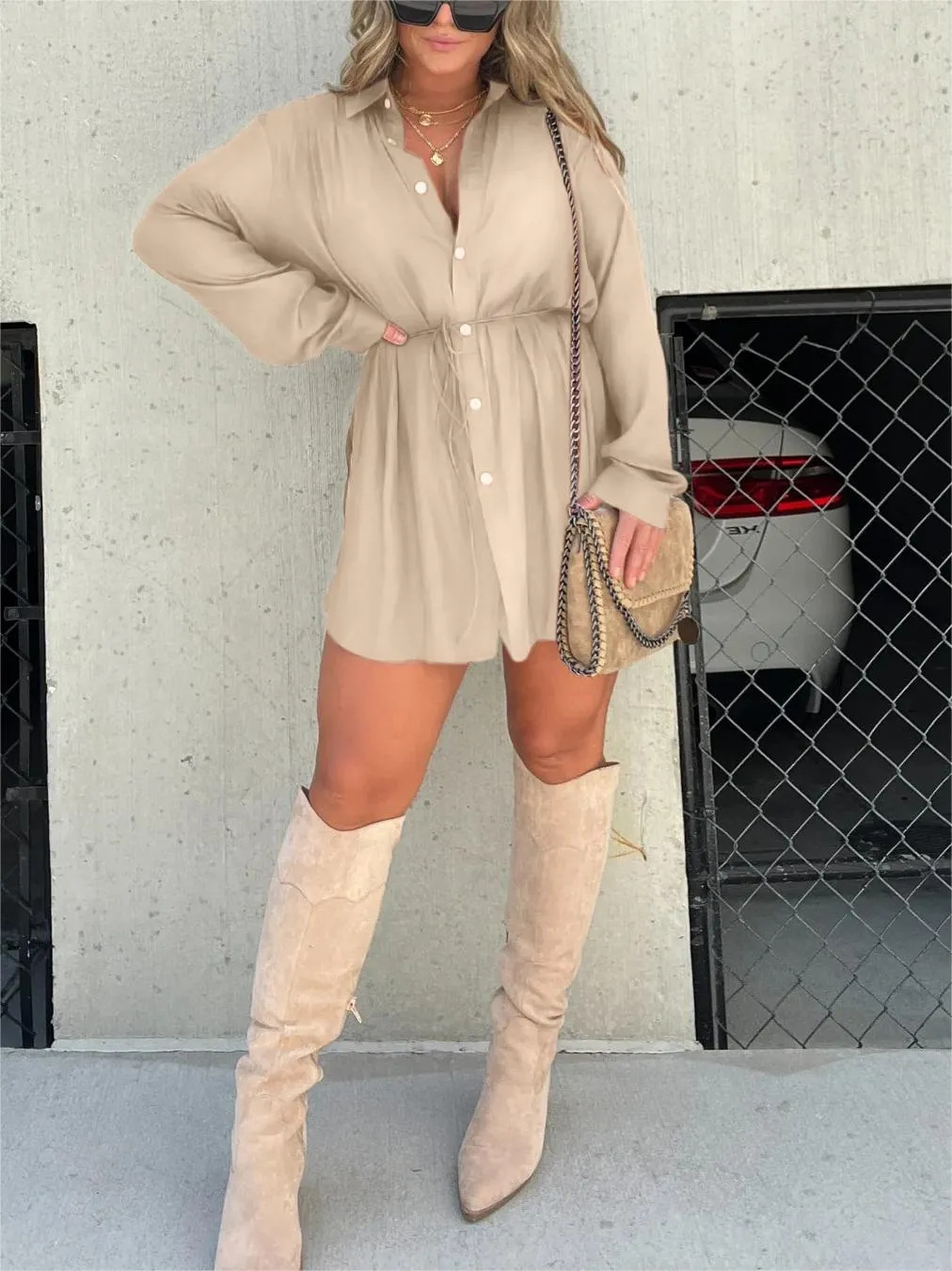 Avery – Chic Satin Women’s Romper Dress