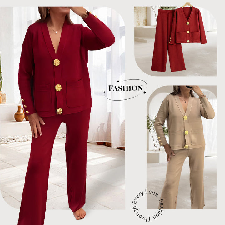 Elena – Knit Women’s Sweater & Wide-Leg Lounge Set