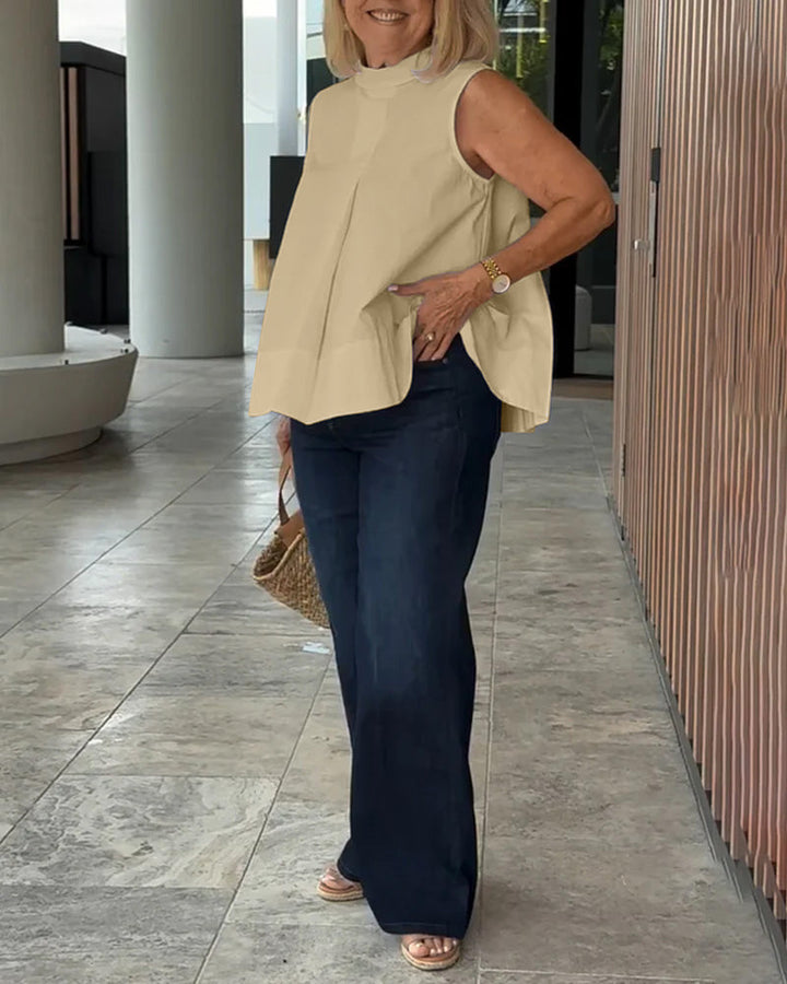 Dana – Sleeveless Solid Colour Blouse for Women