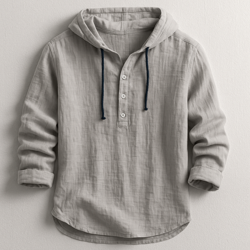 Isaac – Lightweight Men’s Cotton-Linen Hoodie Shirt