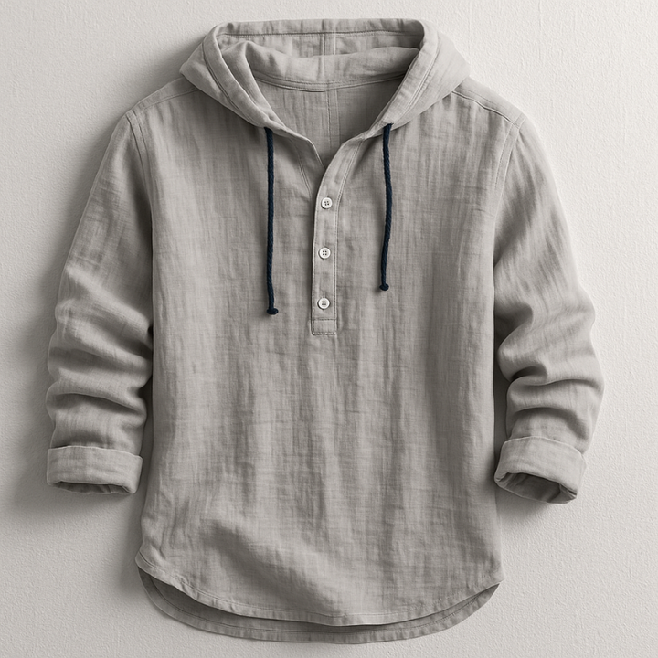 Isaac – Lightweight Men’s Cotton-Linen Hoodie Shirt