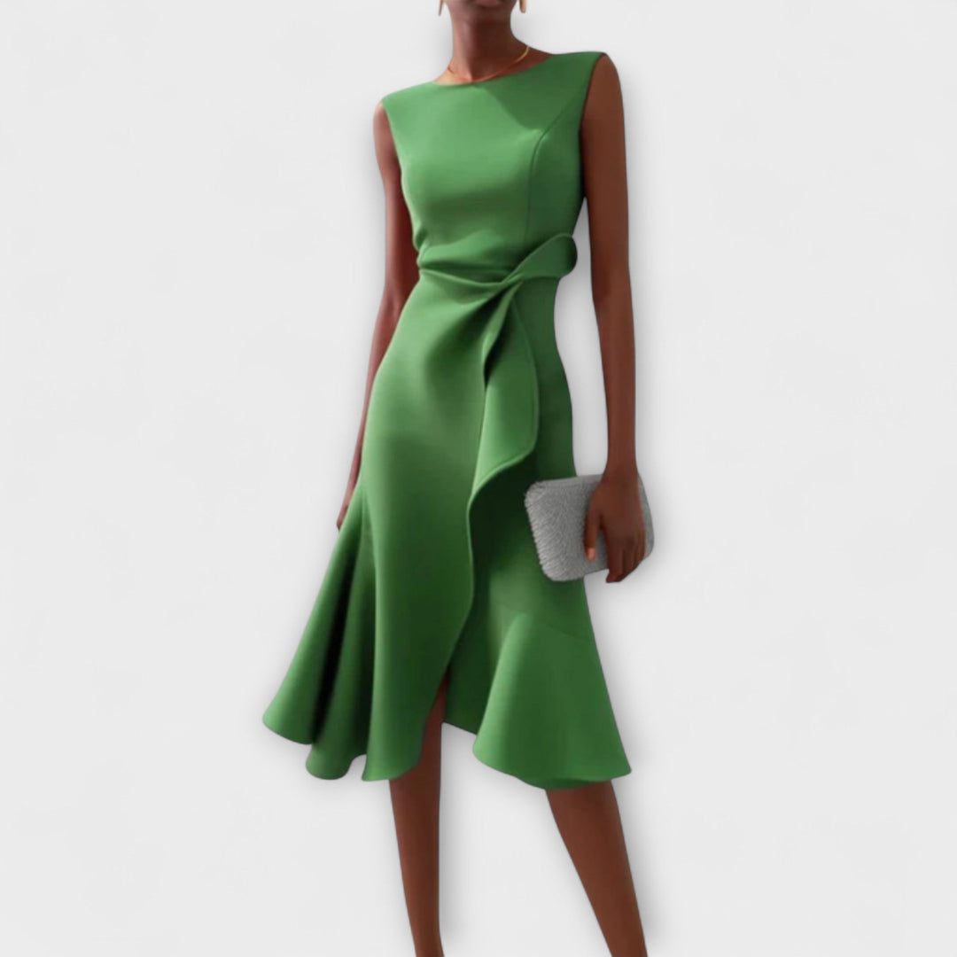 Coleen – Draped Asymmetric Women’s Midi Dress