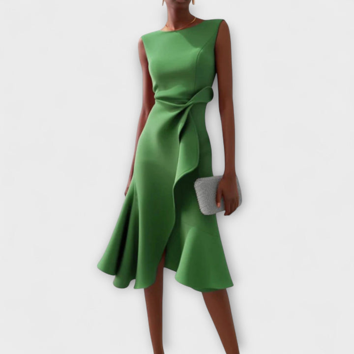 Coleen – Draped Asymmetric Women’s Midi Dress
