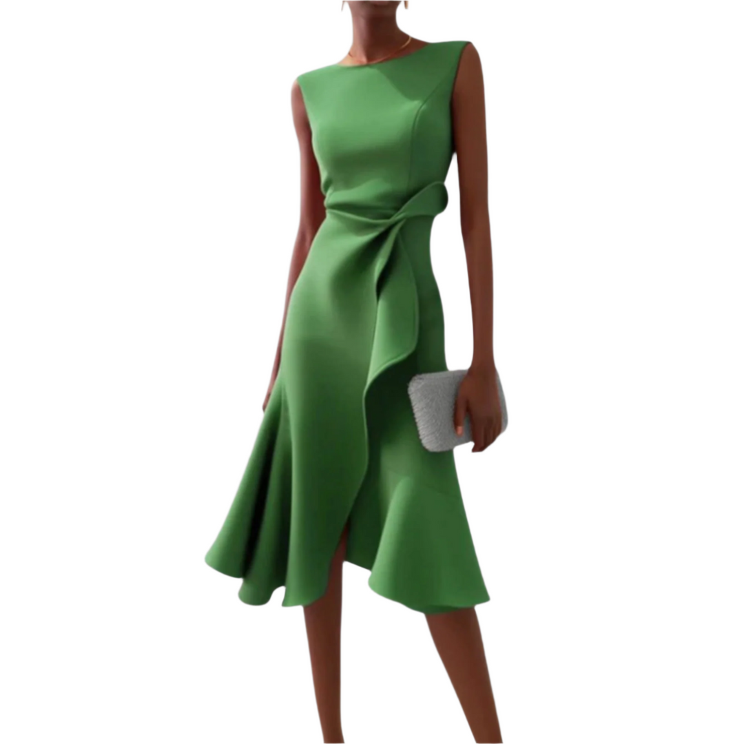 Coleen – Draped Asymmetric Women’s Midi Dress