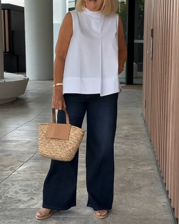 Dana – Sleeveless Solid Colour Blouse for Women