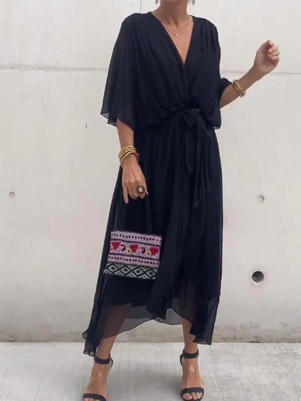 Gianna – Flowy V-Neck Women’s Chiffon Dress