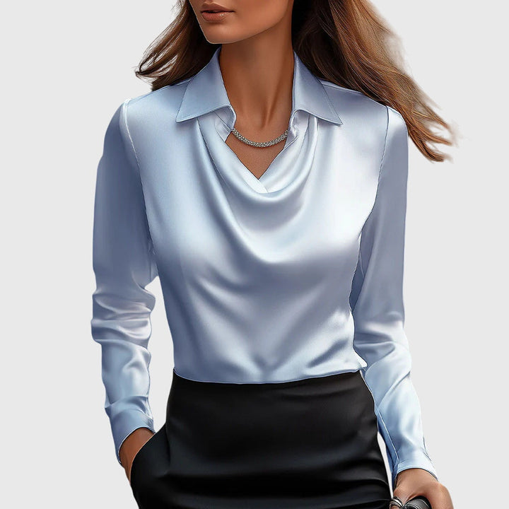 Kyoka – Soft-Shine Women’s Pleated Blouse