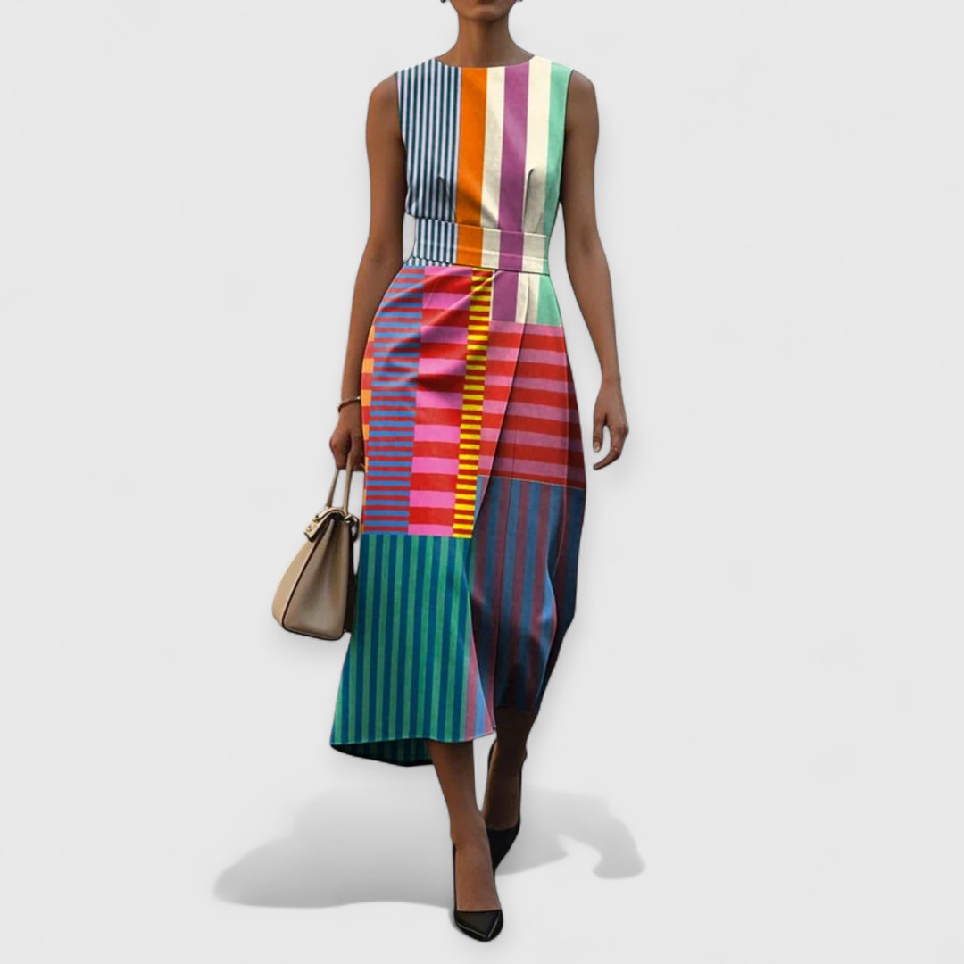 Sarah – Artistic Women’s Geometric Print Dress