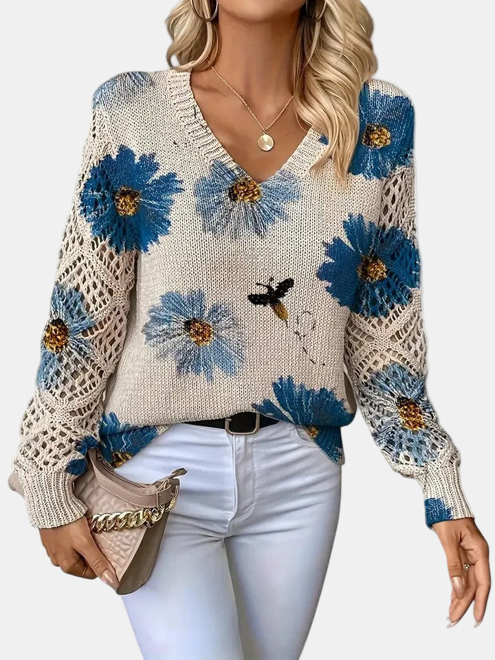 Maha – Lightweight Women’s Floral Knit Cardigan