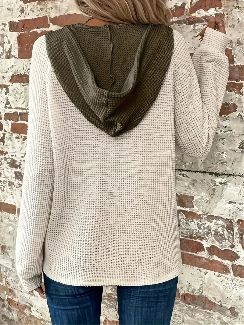 Fiora – Waffle-Knit Women’s Cozy Hoodie