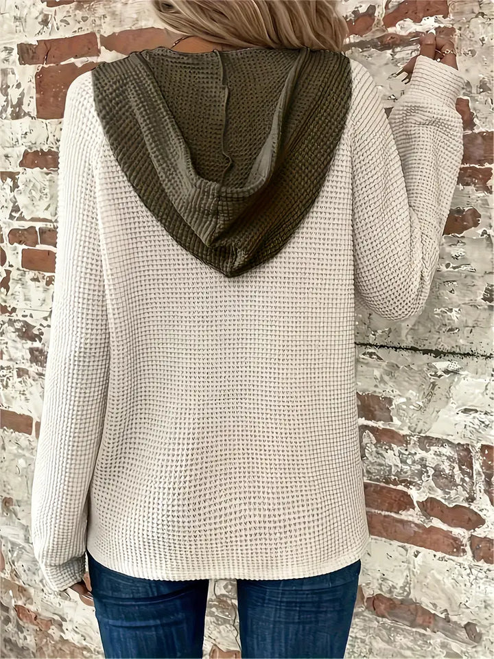 Fiora – Waffle-Knit Women’s Cozy Hoodie
