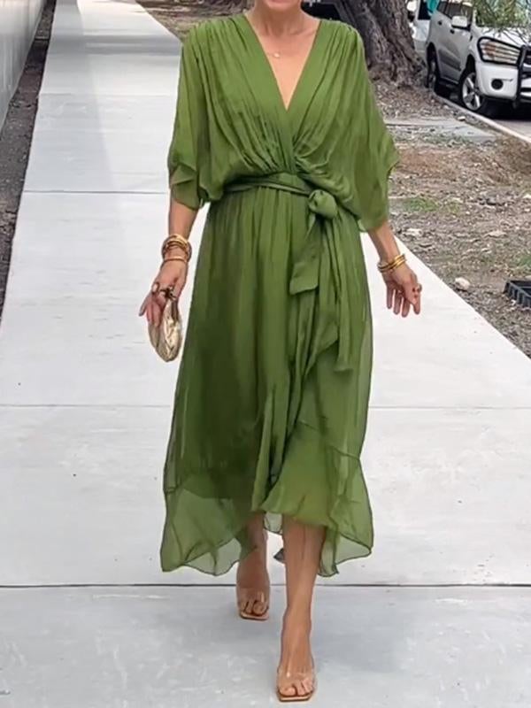 Gianna – Flowy V-Neck Women’s Chiffon Dress