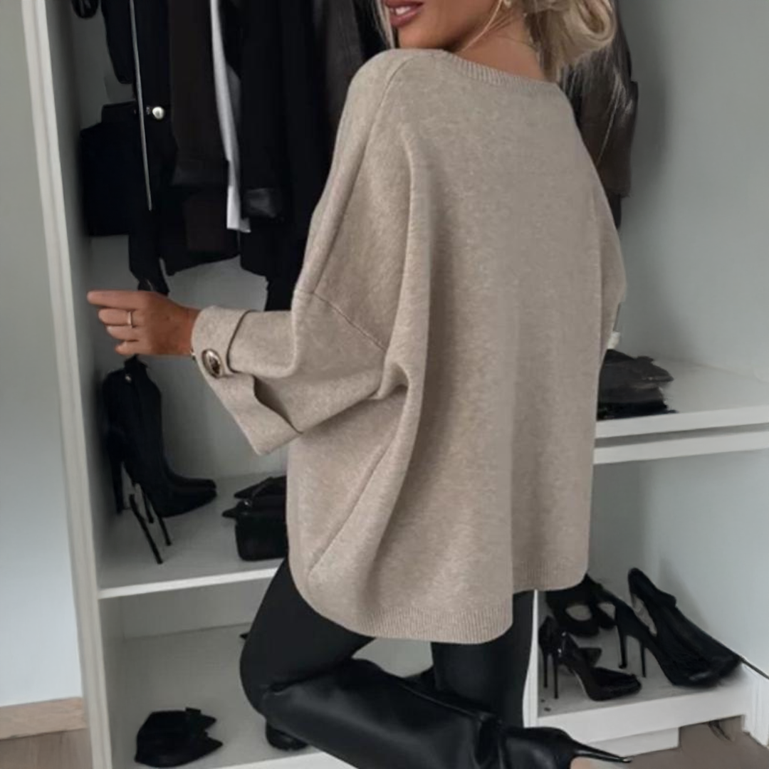 Elena – Knitted Half-Sleeve Women’s Sweater