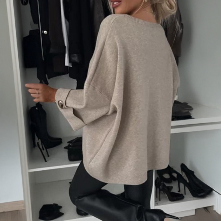 Elena – Knitted Half-Sleeve Women’s Sweater