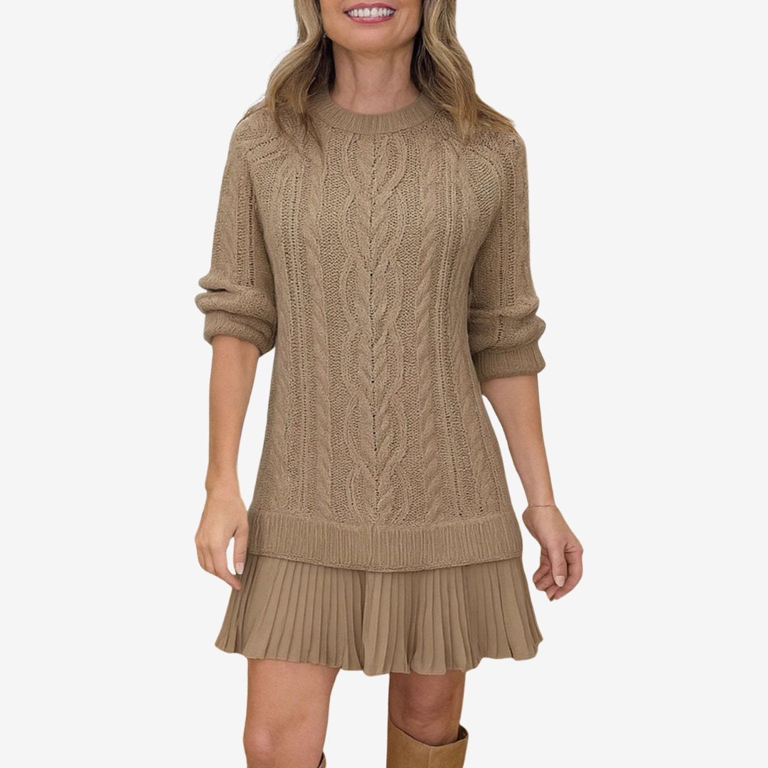 Flaire – Braided Knit Women’s Midi Dress