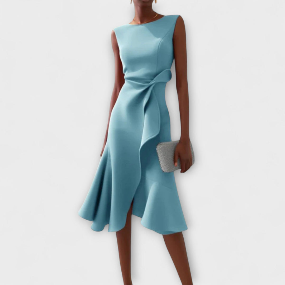Coleen – Draped Asymmetric Women’s Midi Dress