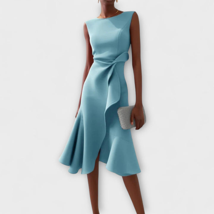 Coleen – Draped Asymmetric Women’s Midi Dress