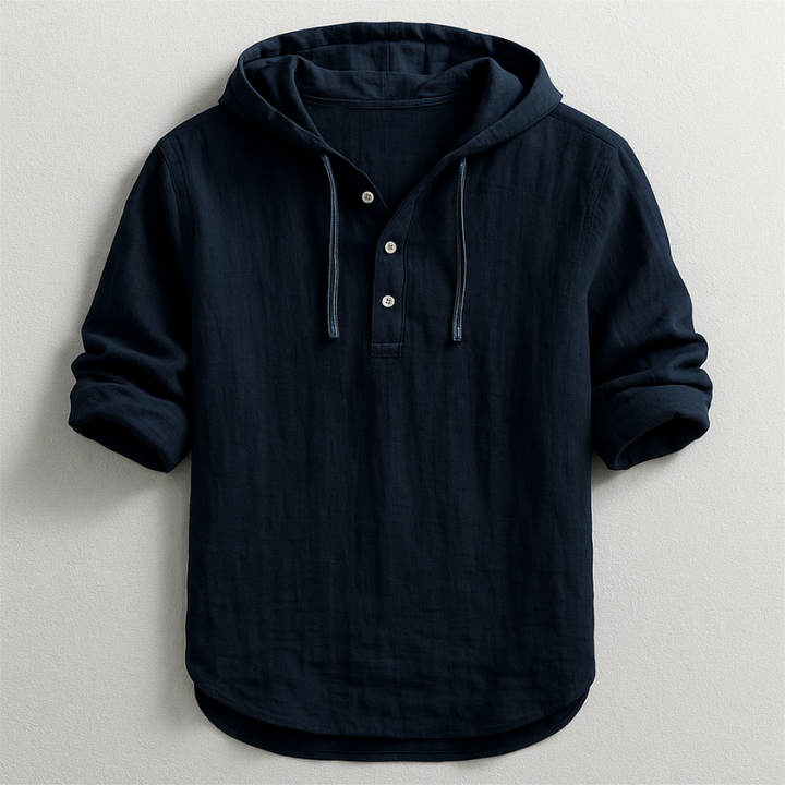 Isaac – Lightweight Men’s Cotton-Linen Hoodie Shirt