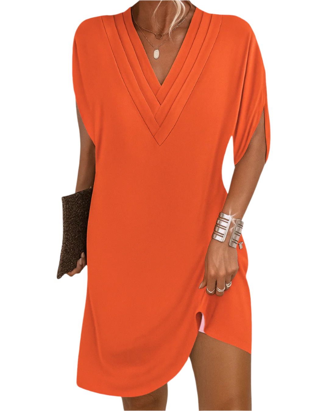 Hannah – Flowy V-Neck Women’s Shift Dress