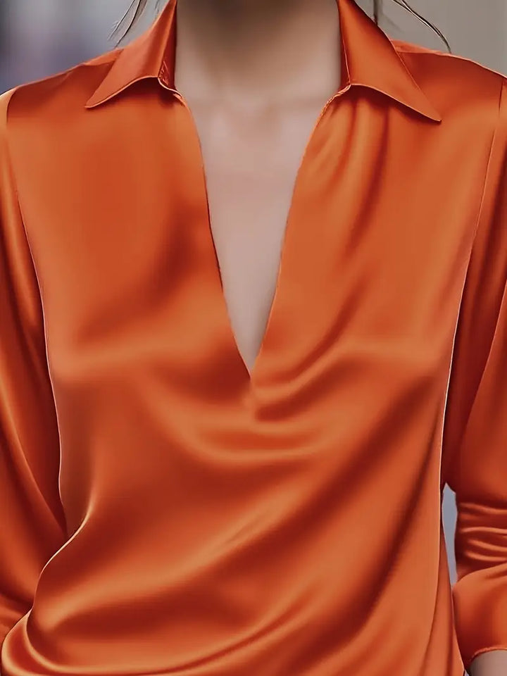 Jenel – Satin Women’s V-Neck Blouse
