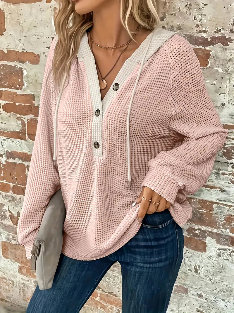 Fiora – Waffle-Knit Women’s Cozy Hoodie