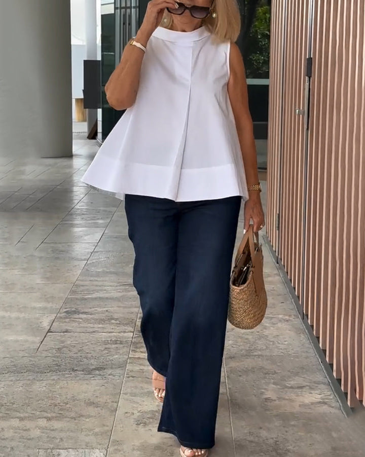 Dana – Sleeveless Solid Colour Blouse for Women
