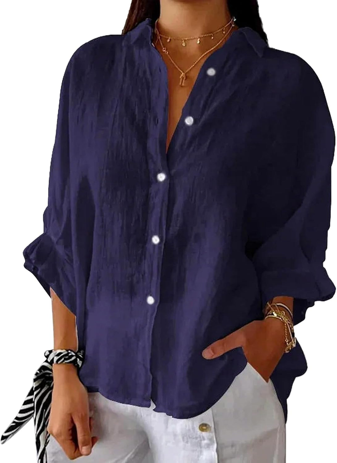 Elise – Women’s Linen Button-Down Shirt