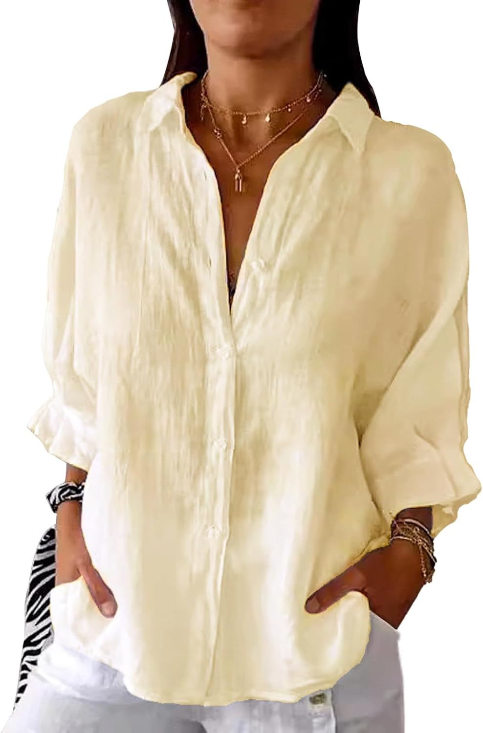 Elise – Women’s Linen Button-Down Shirt