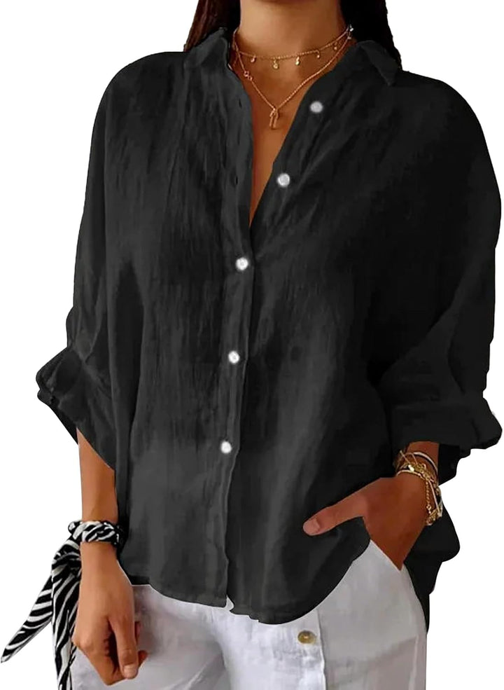 Elise – Women’s Linen Button-Down Shirt