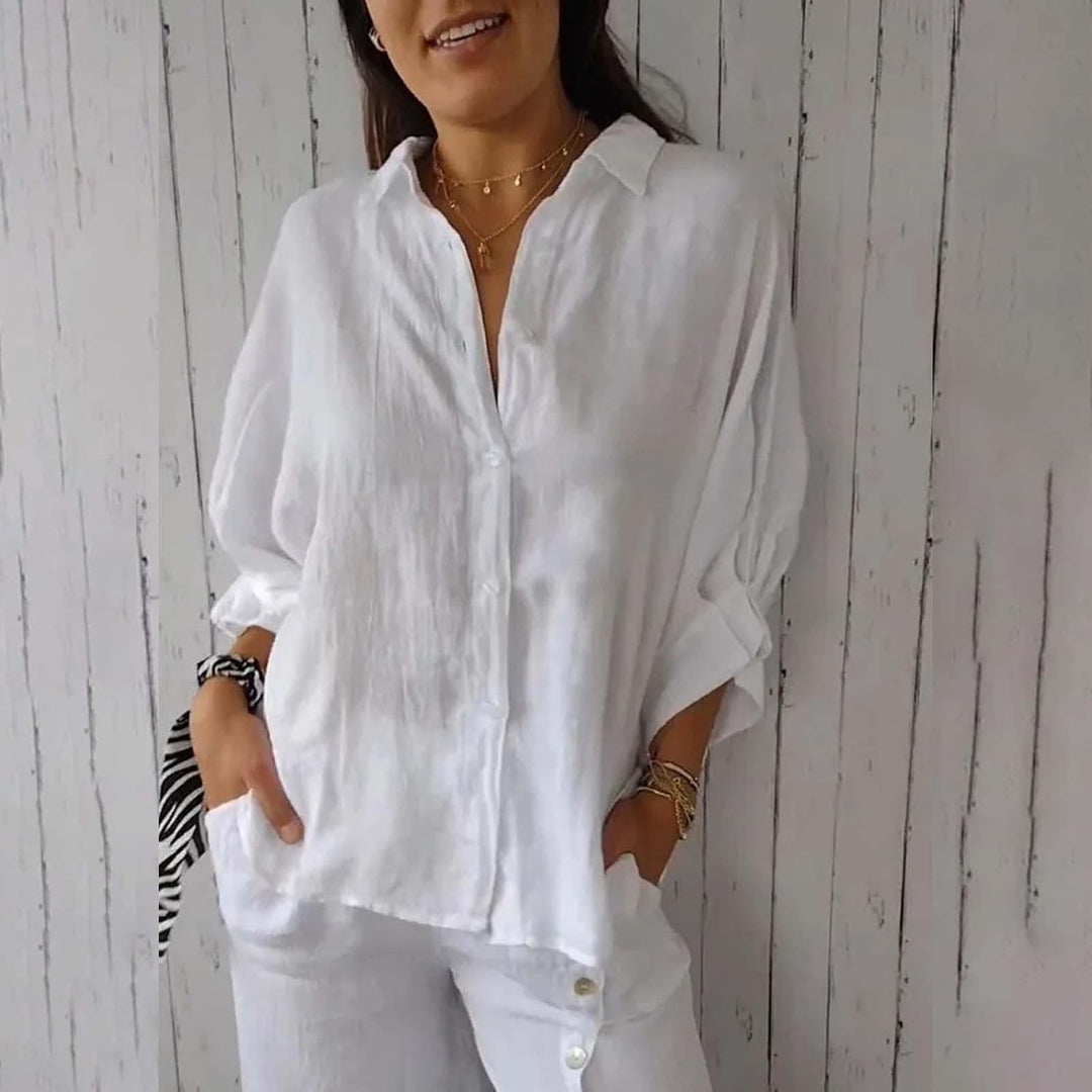 Elise – Women’s Linen Button-Down Shirt