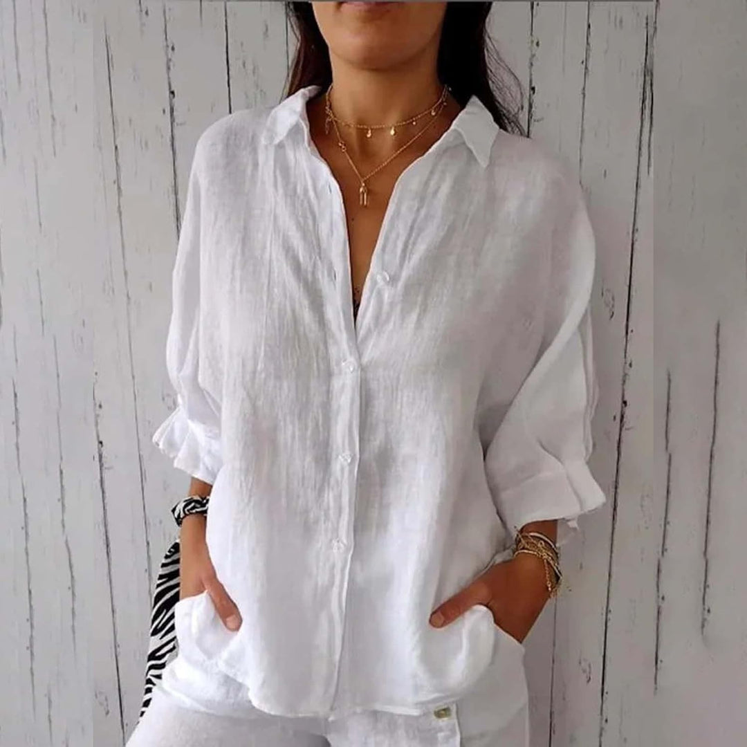Elise – Women’s Linen Button-Down Shirt