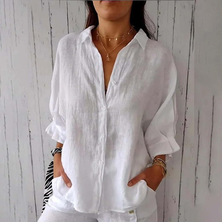 Elise – Women’s Linen Button-Down Shirt
