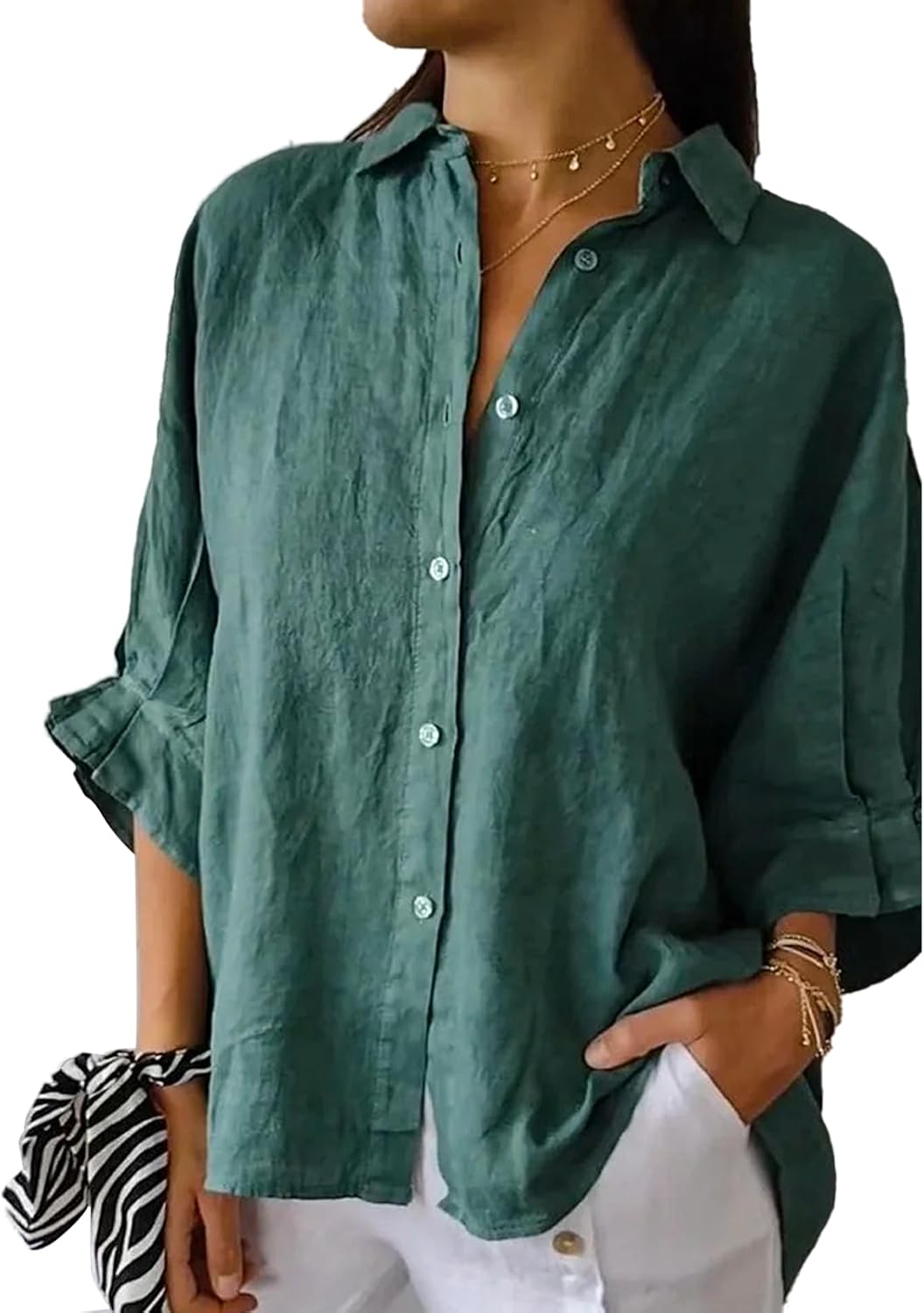 Elise – Women’s Linen Button-Down Shirt