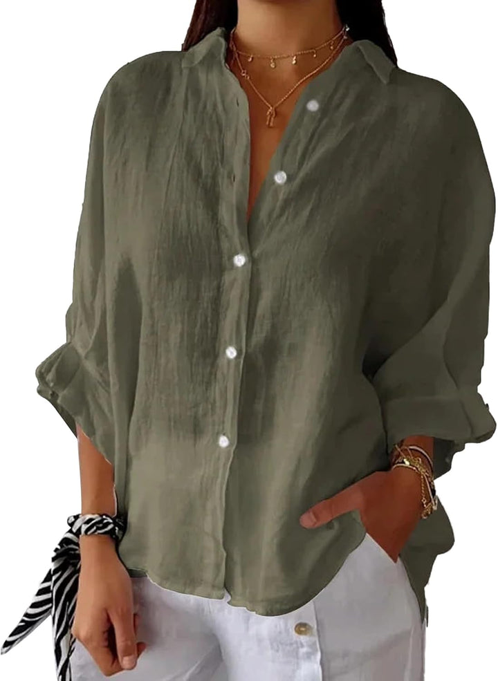 Elise – Women’s Linen Button-Down Shirt